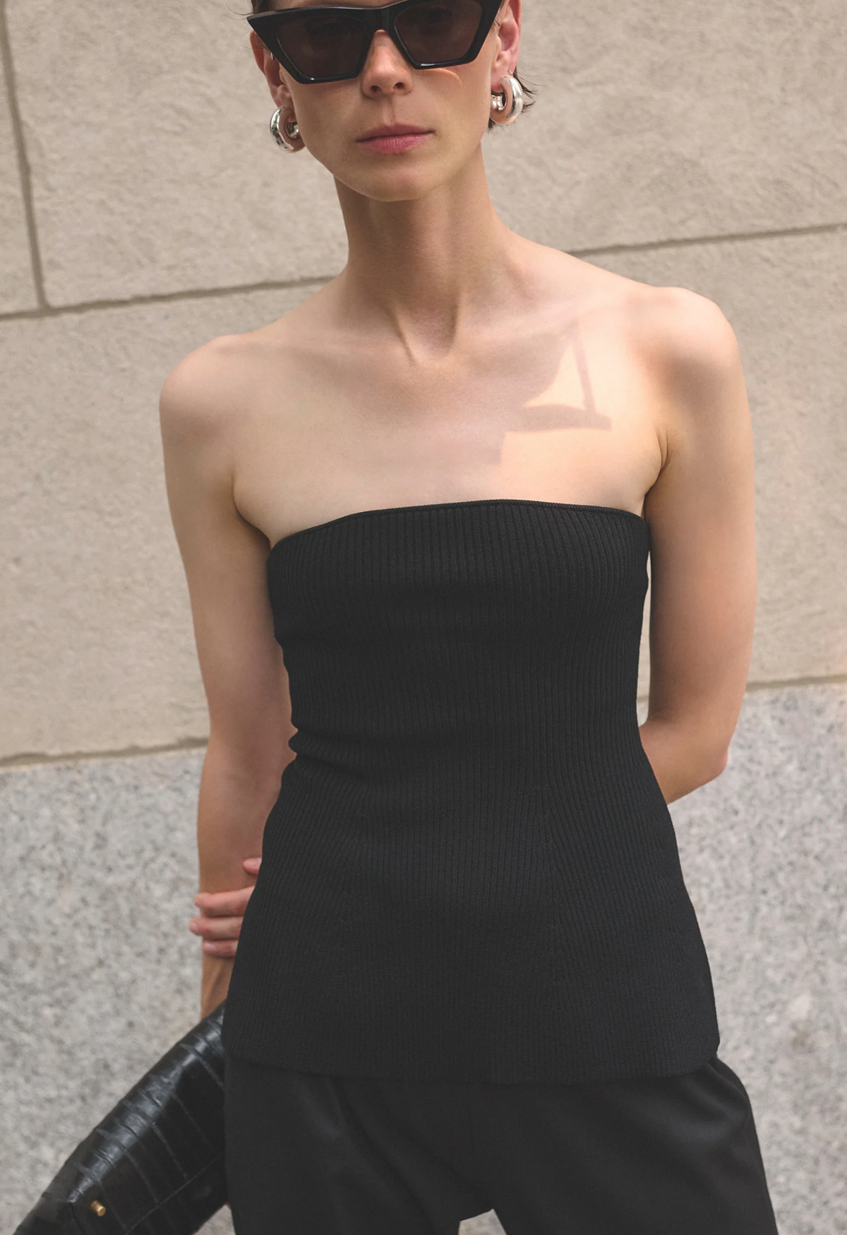 The Soiree Strapless Top, Black