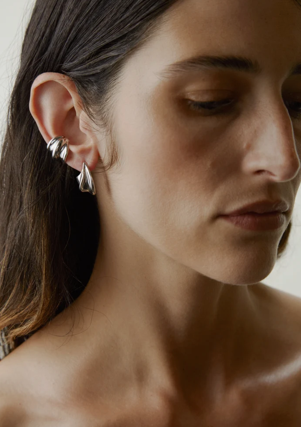 Wave Earrings, Silver Plates