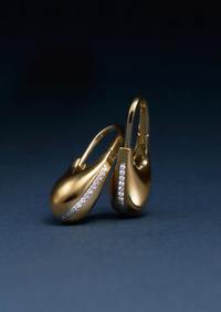 Roscida Pave Drop, Gold Vermeil Cubic Zirconia