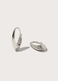 Roscida Ridged Hoops, Silver