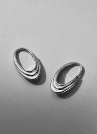 Roscida Ridged Hoops, Silver