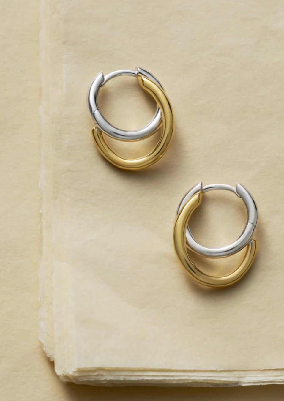Mixed Metal Spiralis Hoops, Small