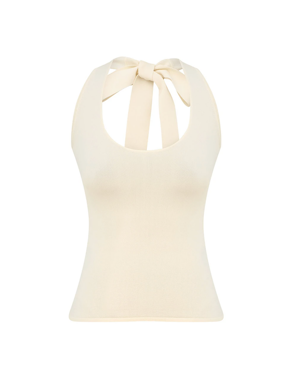 Fairlight Tie Halter Top, Cream