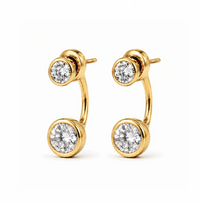 Ines Bezel Jacket Earring, Gold