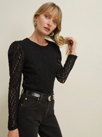 Vickie Lace Top, Jet Black
