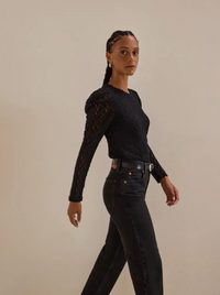 Vickie Lace Top, Jet Black