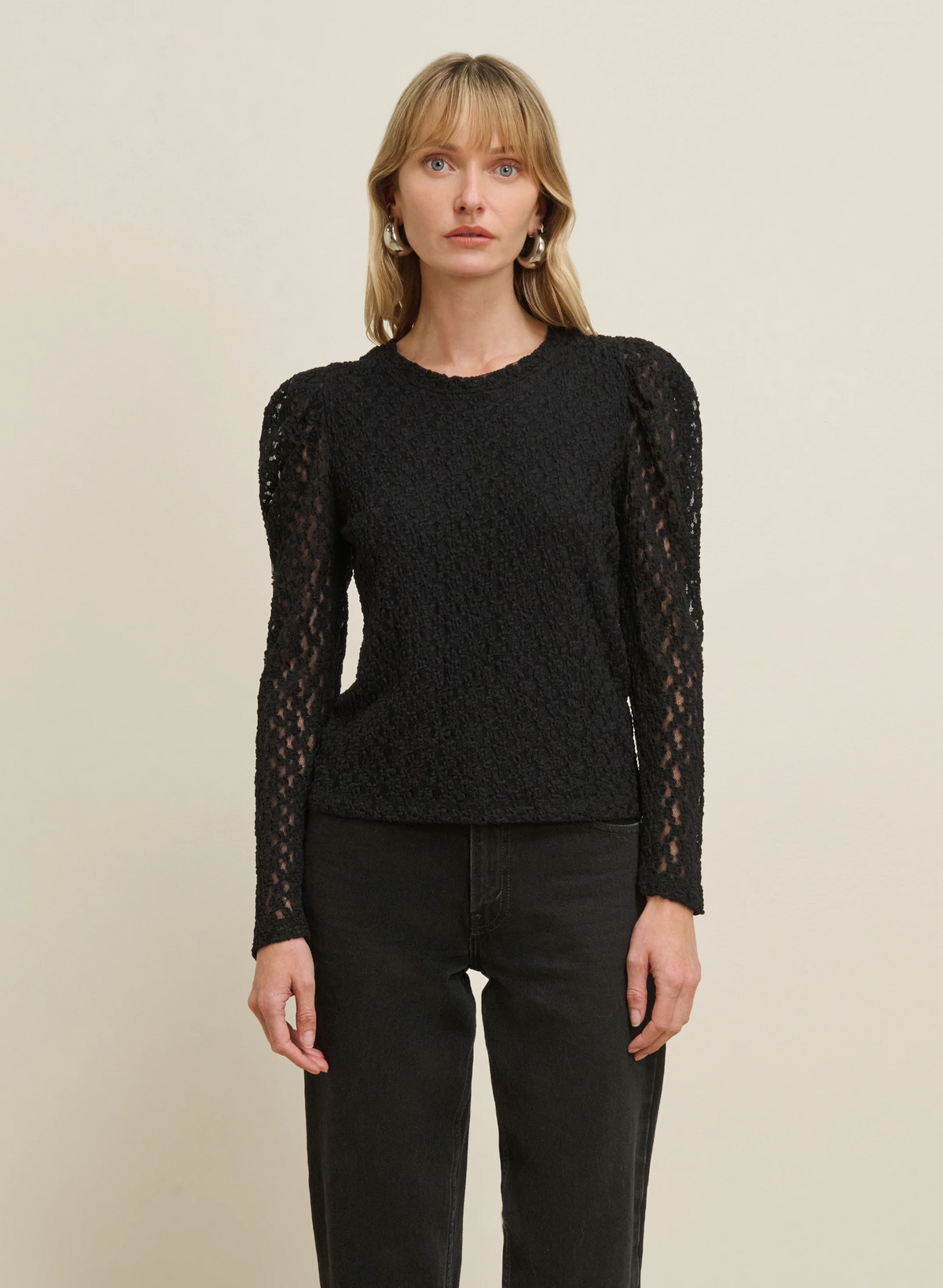 Vickie Lace Top, Jet Black