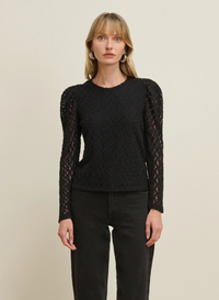 Vickie Lace Top, Jet Black