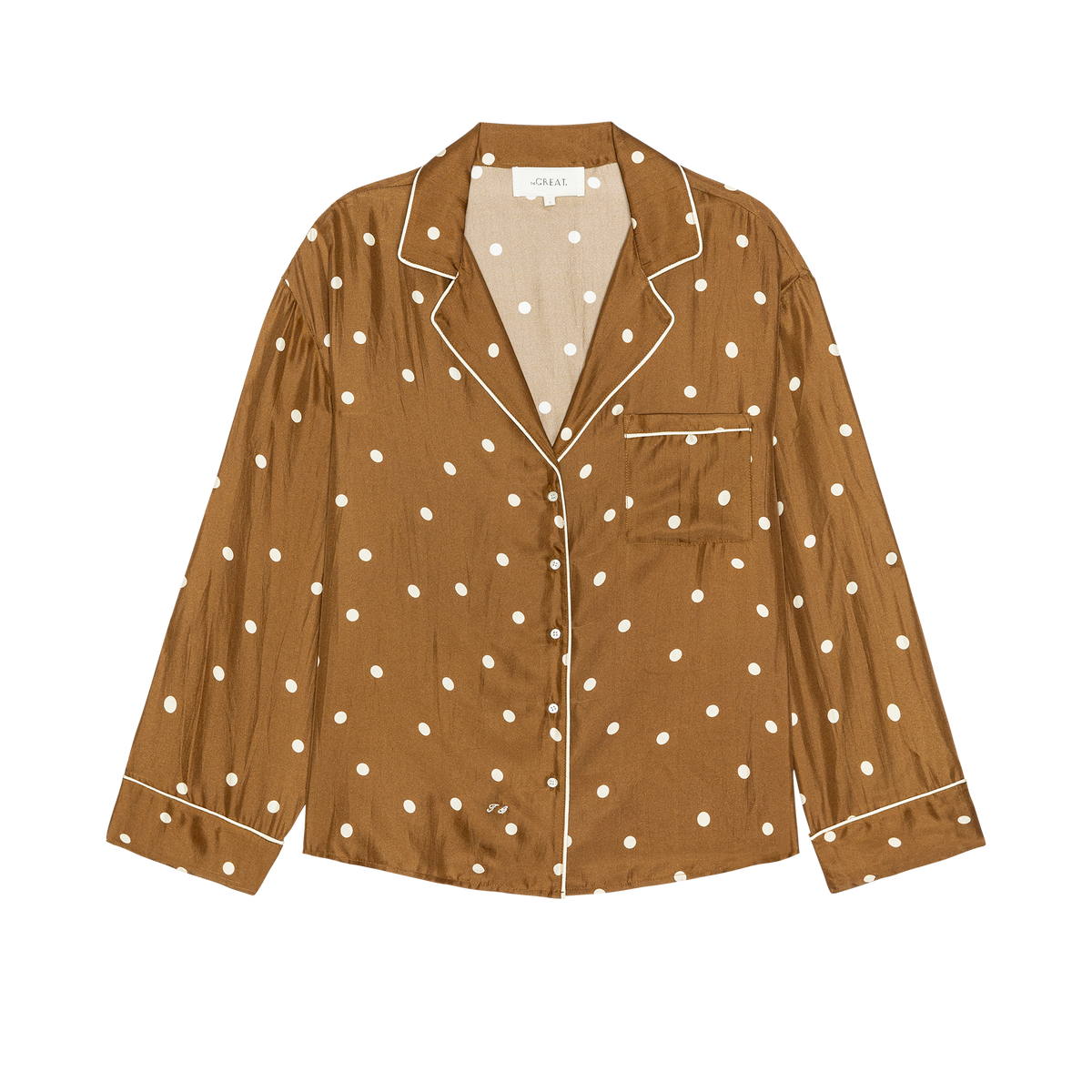 The Monogram Pajama Top, Copper Dot