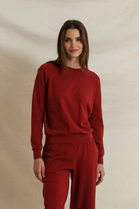 Alexi Crew Sweatshirt, Ruby Red