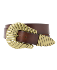 Stetson The Big Buckle Belt, Cognac Brass