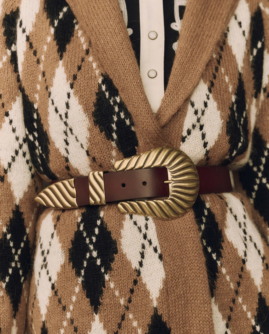 Stetson The Big Buckle Belt, Cognac Brass