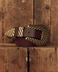 Stetson The Big Buckle Belt, Cognac Brass