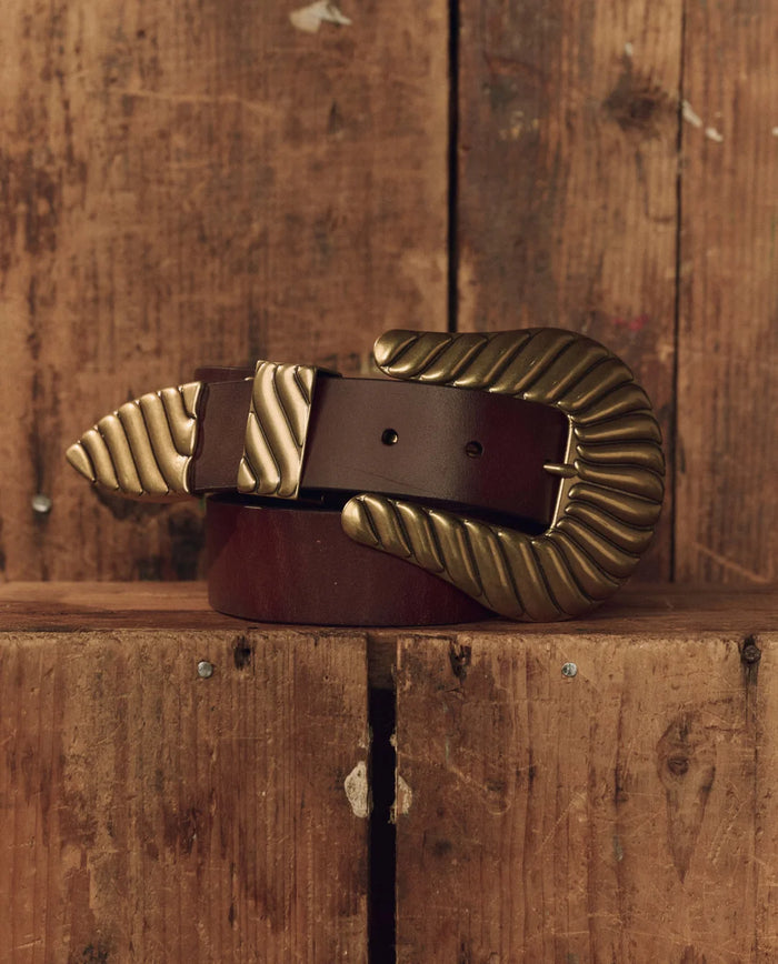 Stetson The Big Buckle Belt, Cognac Brass