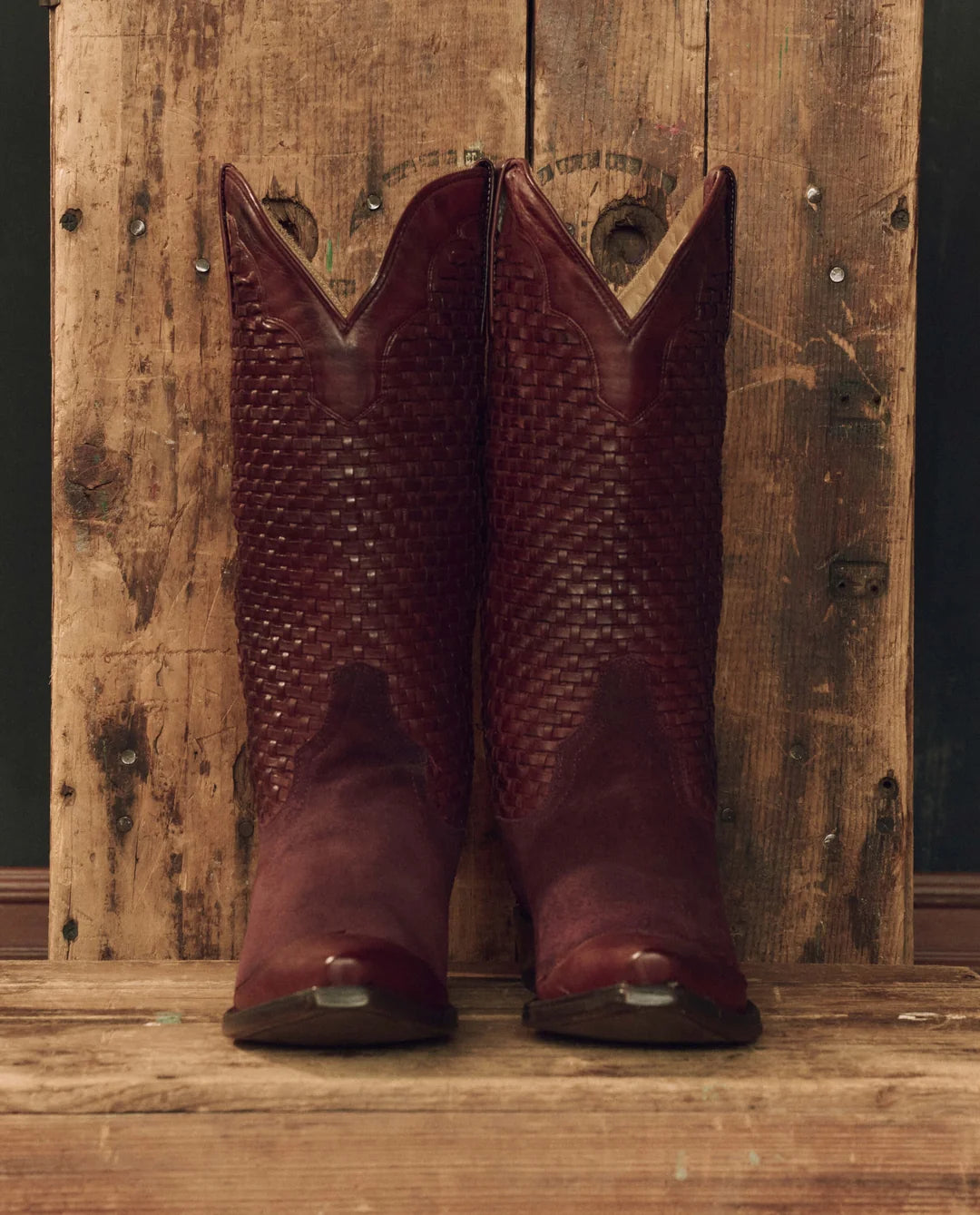Stetson The Basket Weave Cowboy Boot, Oxblood