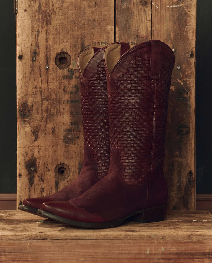 Stetson The Basket Weave Cowboy Boot, Oxblood
