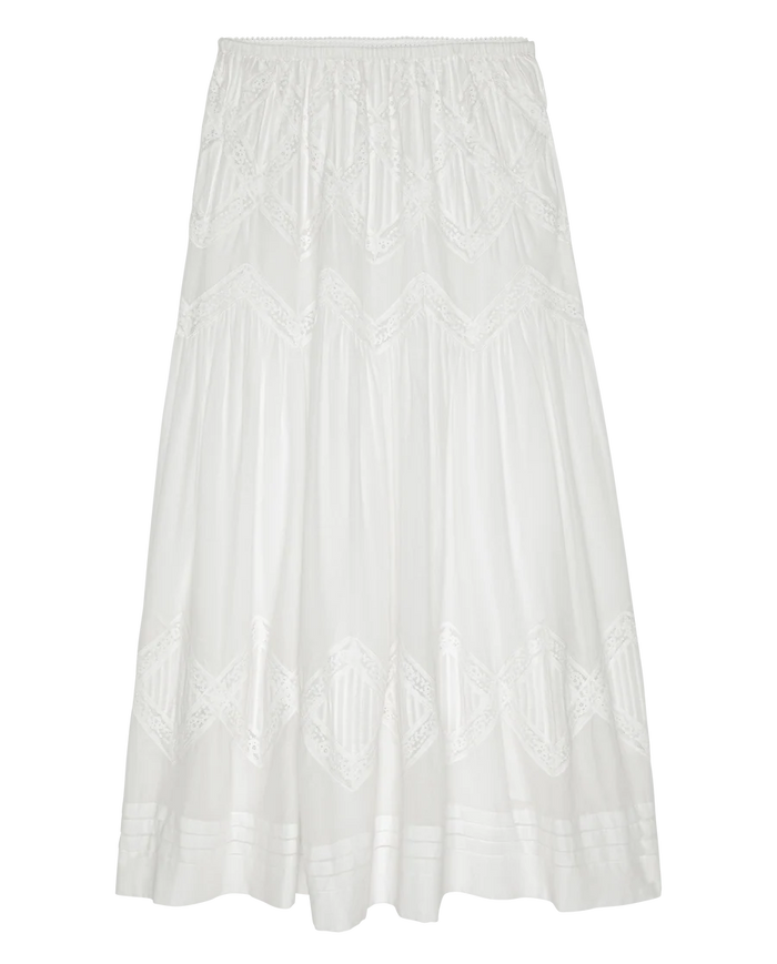 The Lattice Lace Victorian Skirt, White