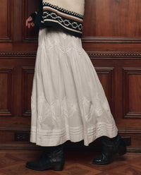 The Lattice Lace Victorian Skirt, White