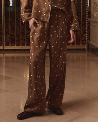 The Slouch Pintuck Pant, Copper Dot