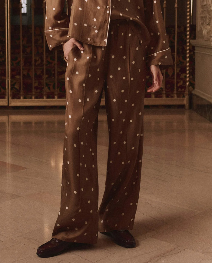 The Slouch Pintuck Pant, Copper Dot