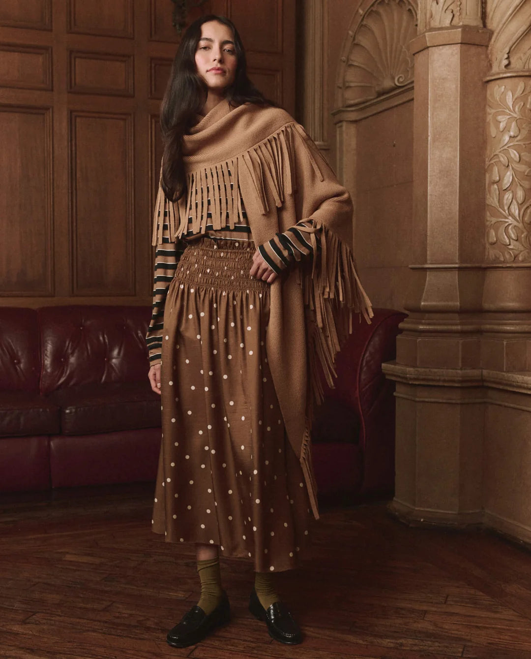 The Big Sweater Fringe Scarf, Camel