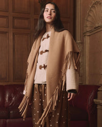 The Big Sweater Fringe Scarf, Camel