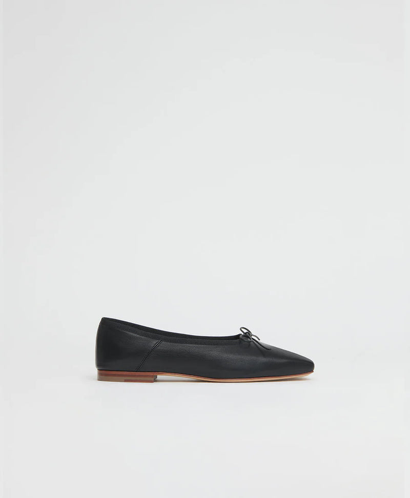 Square Toe Ballerina, Black