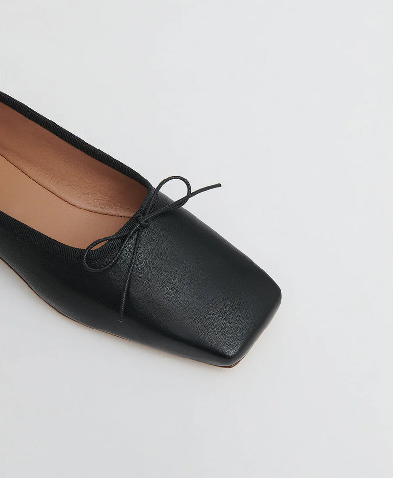 Square Toe Ballerina, Black