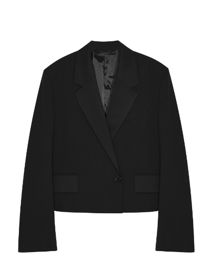 AGOLDE Callie Cropped Blazer, Black Soho-Boutique
