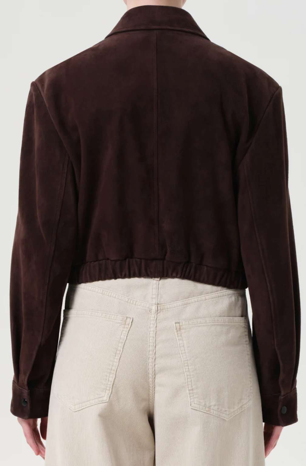 AGOLDE Coats & Jackets Nahla Cropped Suede Jacket, Root Soho-Boutique