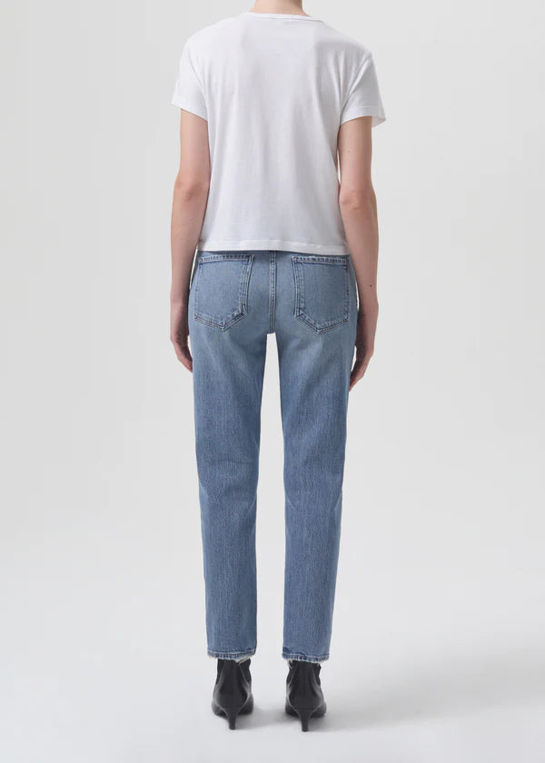 AGOLDE Denim Riley Long High Rise Straight Jean, Quiver Soho-Boutique