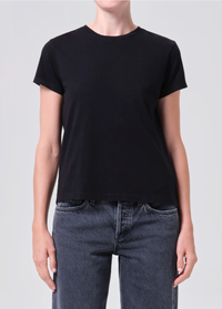 AGOLDE T-Shirt Long Line Adine Tee, Black Soho-Boutique