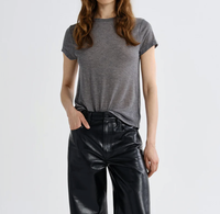 AGOLDE T-Shirt Long Line Adine Tee, Heather Grey Soho-Boutique