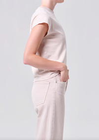 AGOLDE T-Shirt Long Line Bryce Cap Sleeve Tee, Foundation Soho-Boutique