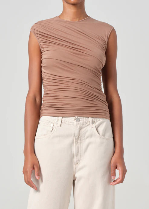 AGOLDE Top Ester Twist Tank, Moth Soho-Boutique