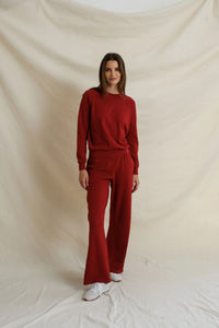 Alexi Crew Sweatshirt, Ruby Red