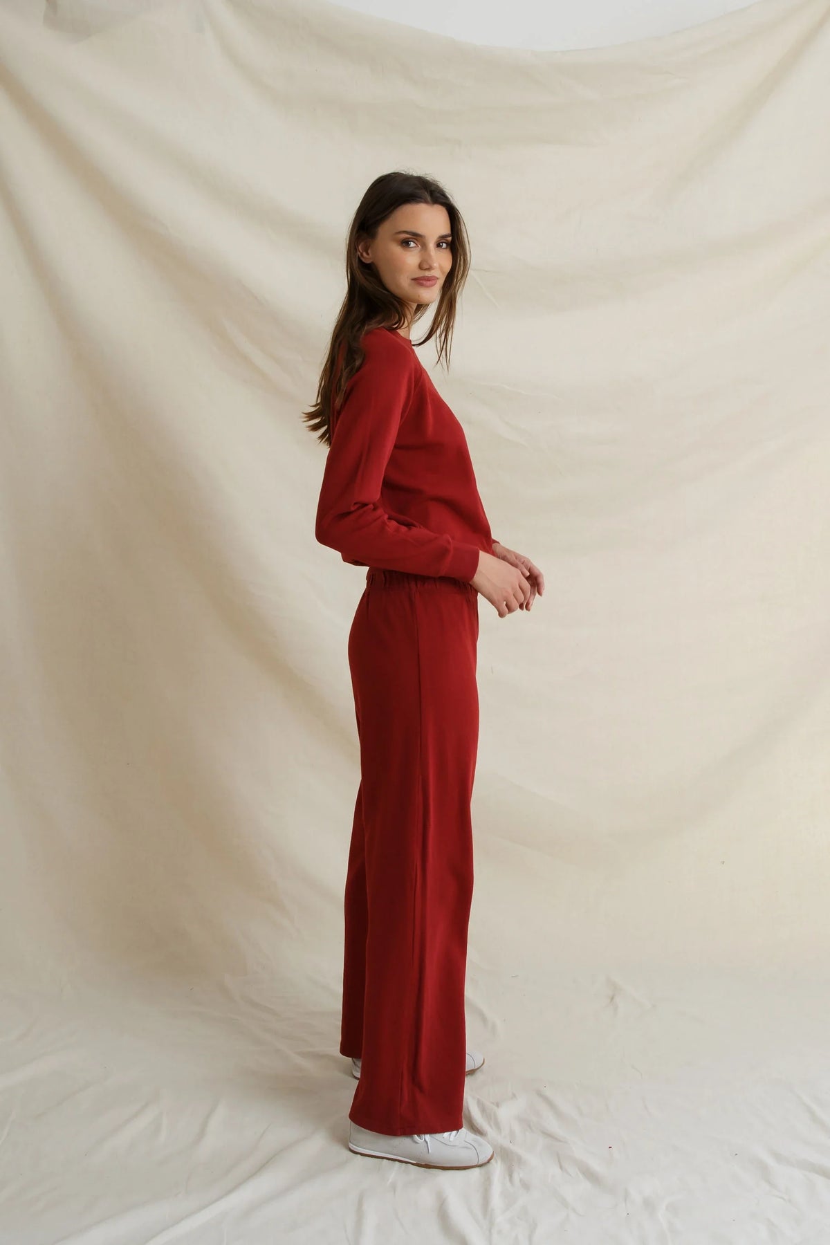 Alexi Crew Sweatshirt, Ruby Red