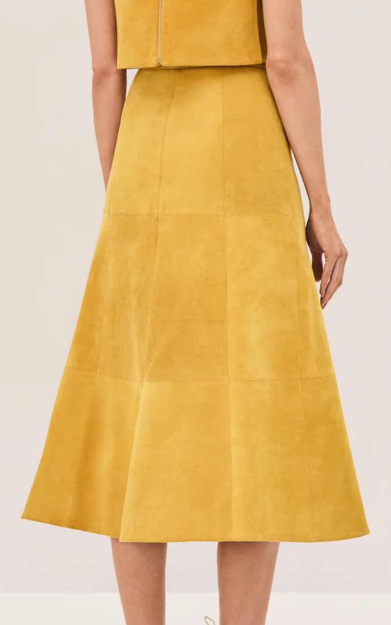 ALEXIS Skirt Bently Skirt, Citrine Suede Soho-Boutique