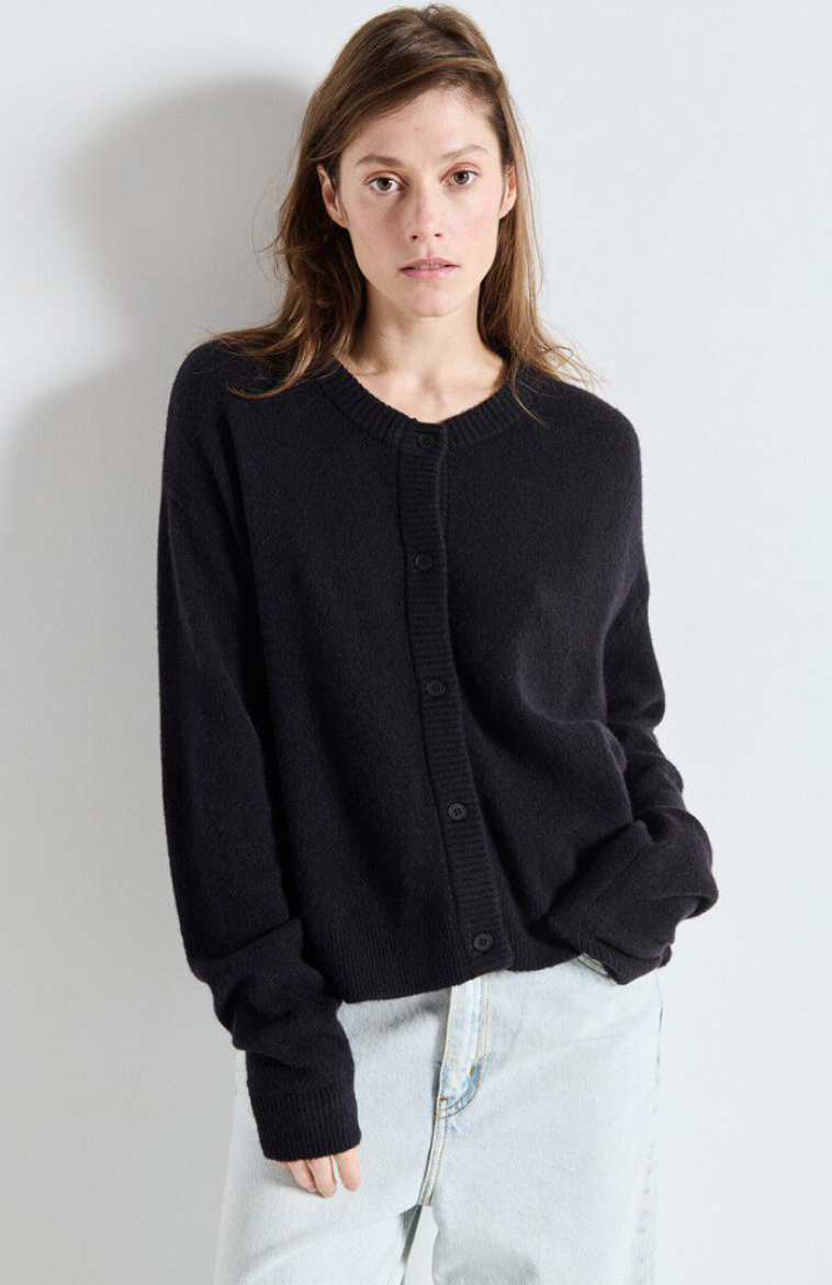 American Vintage Sweater Damsville Cardigan, Black Soho-Boutique