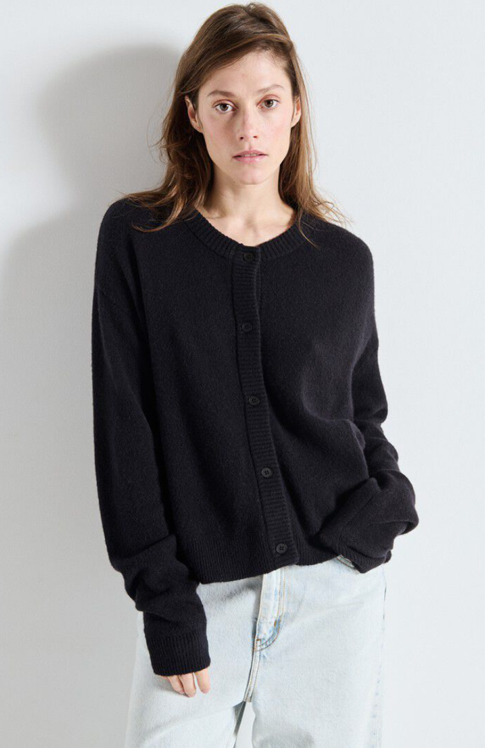 American Vintage Sweater Damsville Cardigan, Black Soho-Boutique