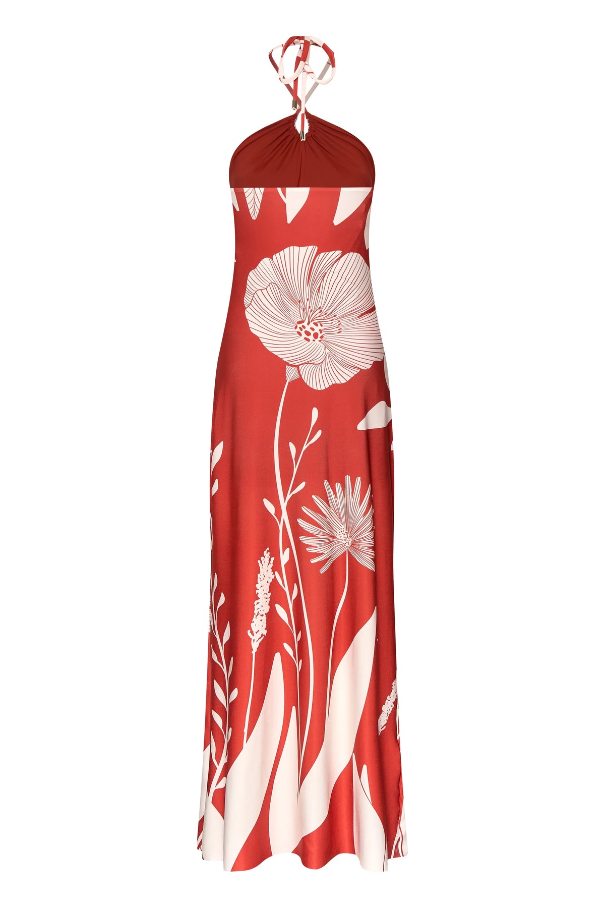 ANDRES OTALORA Dress Entrelazada, Red Floral Border Soho-Boutique