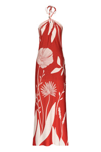 ANDRES OTALORA Dress Entrelazada, Red Floral Border Soho-Boutique