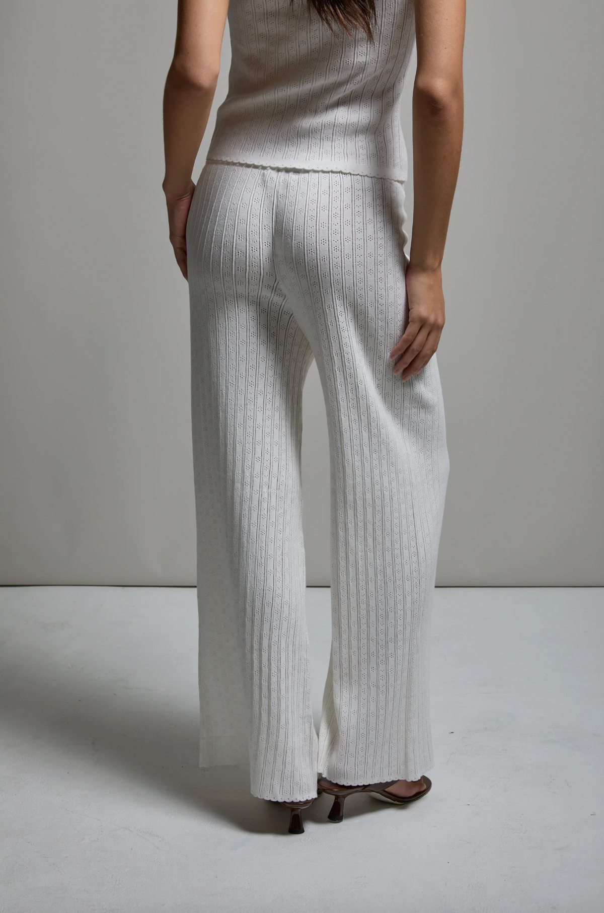 ASHER Pant Paloma Pointelle Pant, White Soho-Boutique