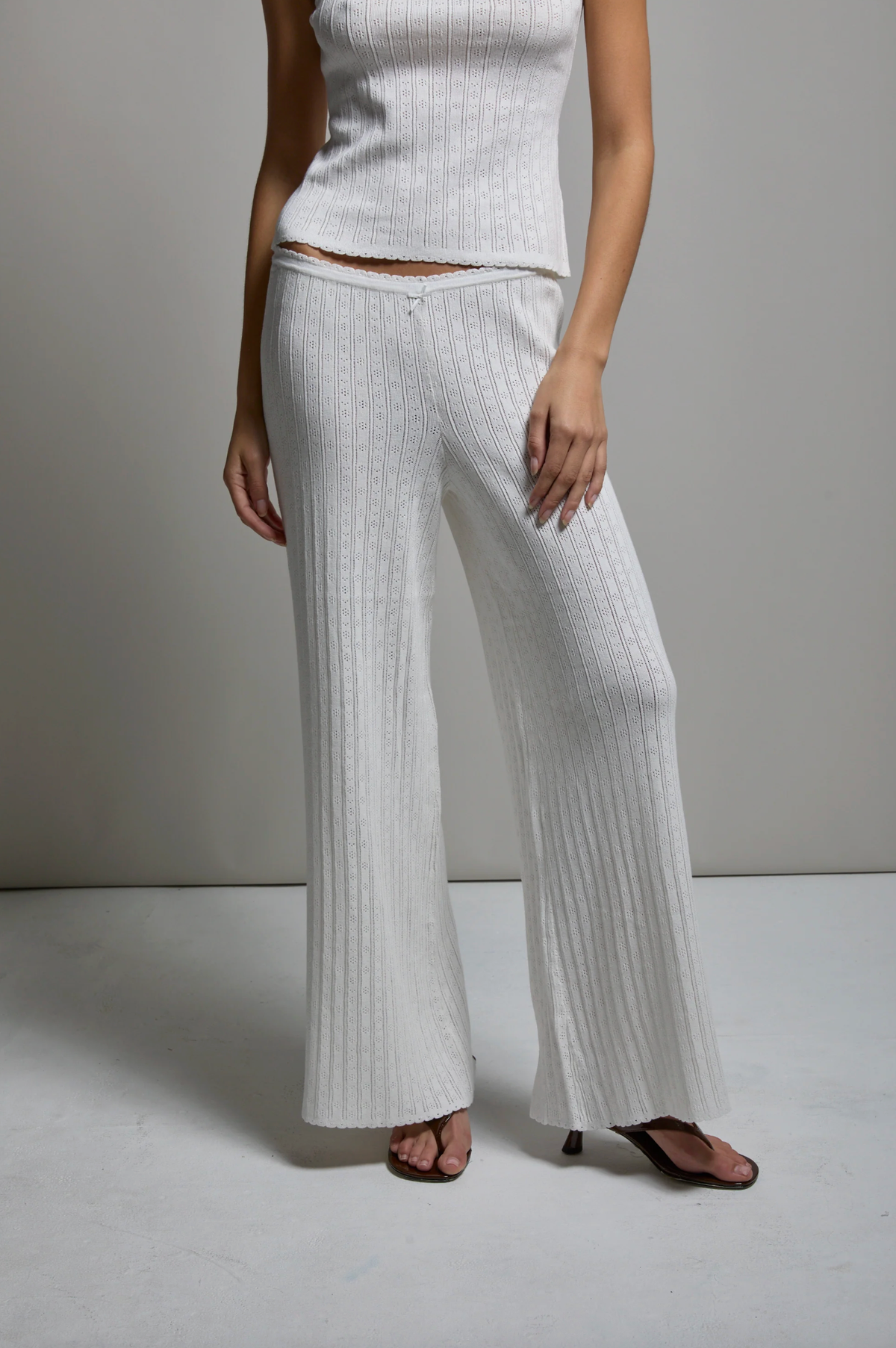 ASHER Pant Paloma Pointelle Pant, White Soho-Boutique