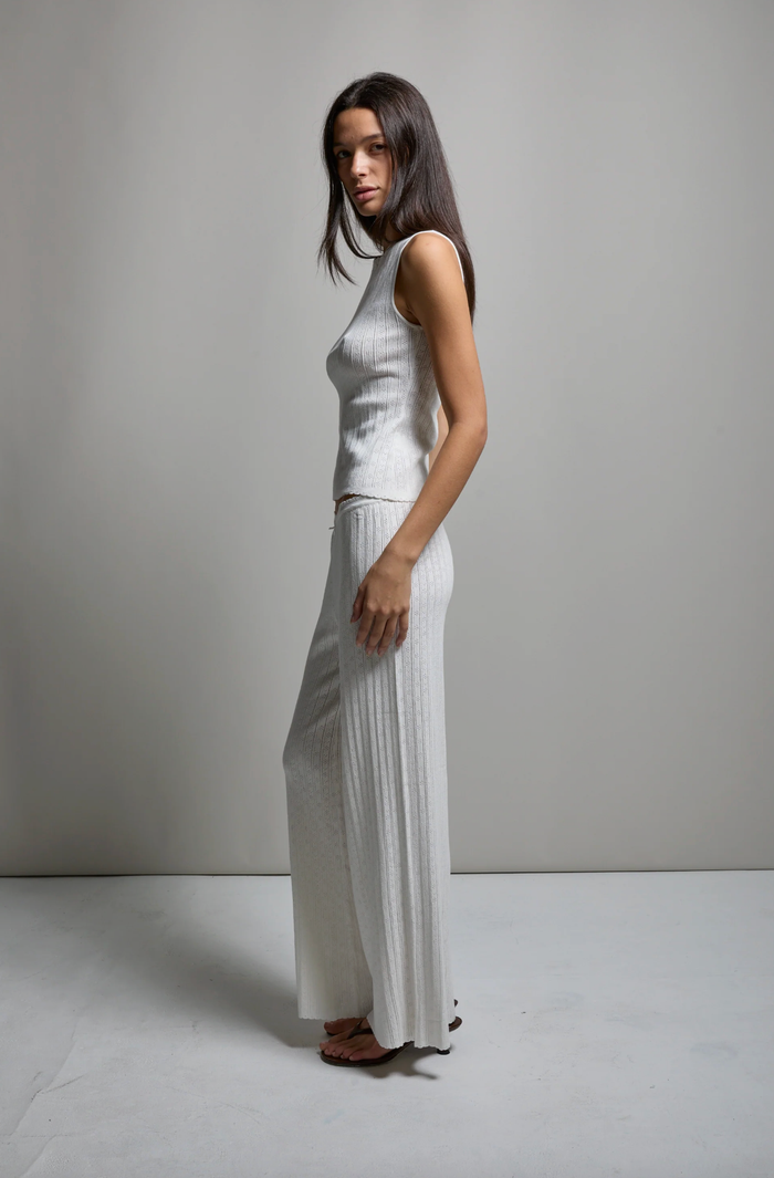 ASHER Pant Paloma Pointelle Pant, White Soho-Boutique