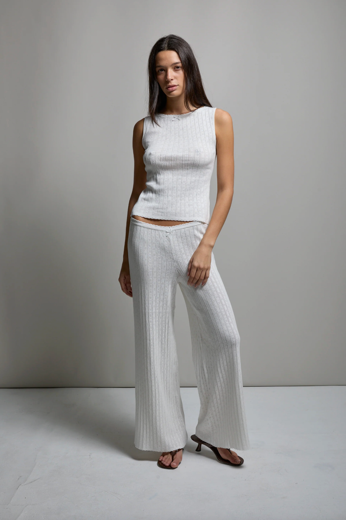 ASHER Pant Paloma Pointelle Pant, White Soho-Boutique