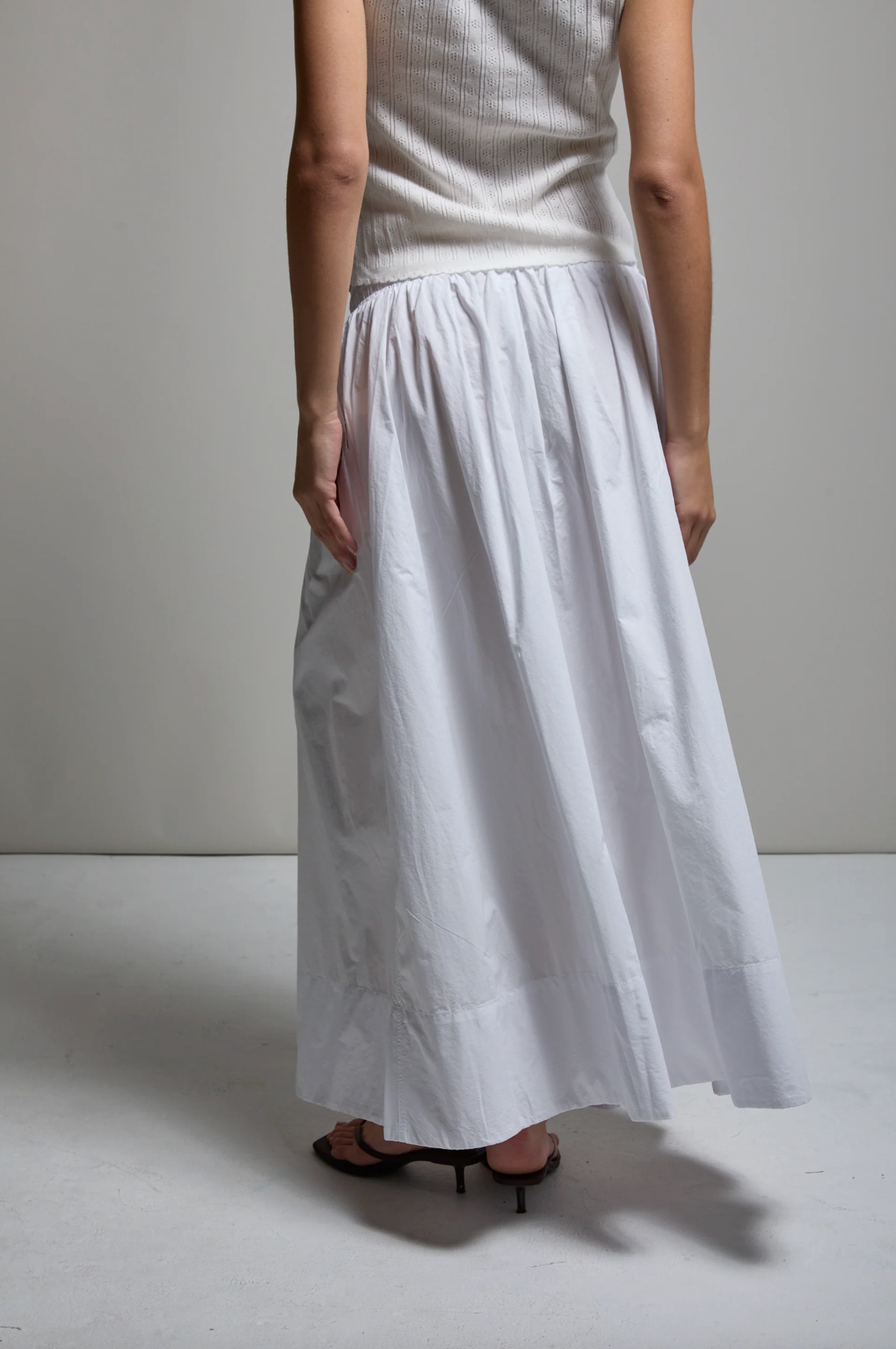 ASHER Skirt Kate Poplin Skirt, White Soho-Boutique