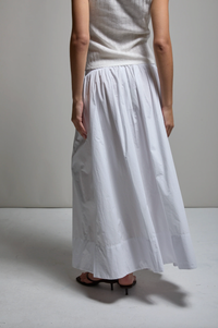 ASHER Skirt Kate Poplin Skirt, White Soho-Boutique