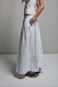 ASHER Skirt Kate Poplin Skirt, White Soho-Boutique