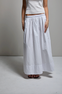 ASHER Skirt Kate Poplin Skirt, White Soho-Boutique